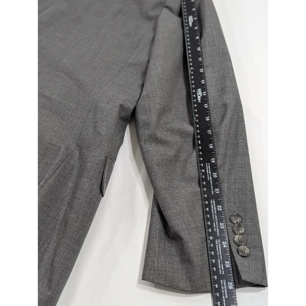 Harold Powell Gray 3 Button Blazer Jacket Sports Coat 46L Crosshatch‎ Summer